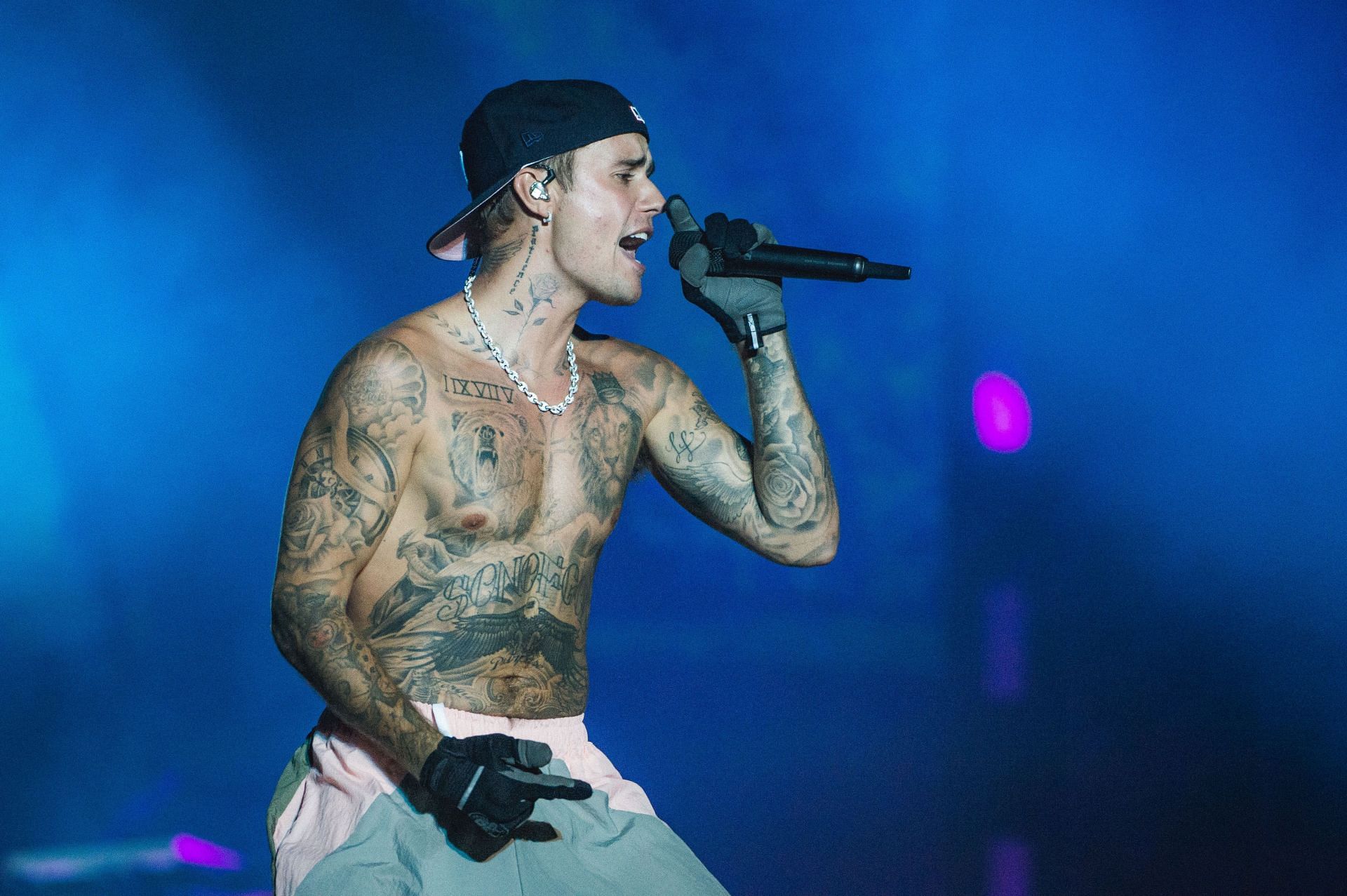 Justin Bieber at the Sziget Festival 2022 on August 12, 2022 in Budapest, Hungary. (Image via Getty)